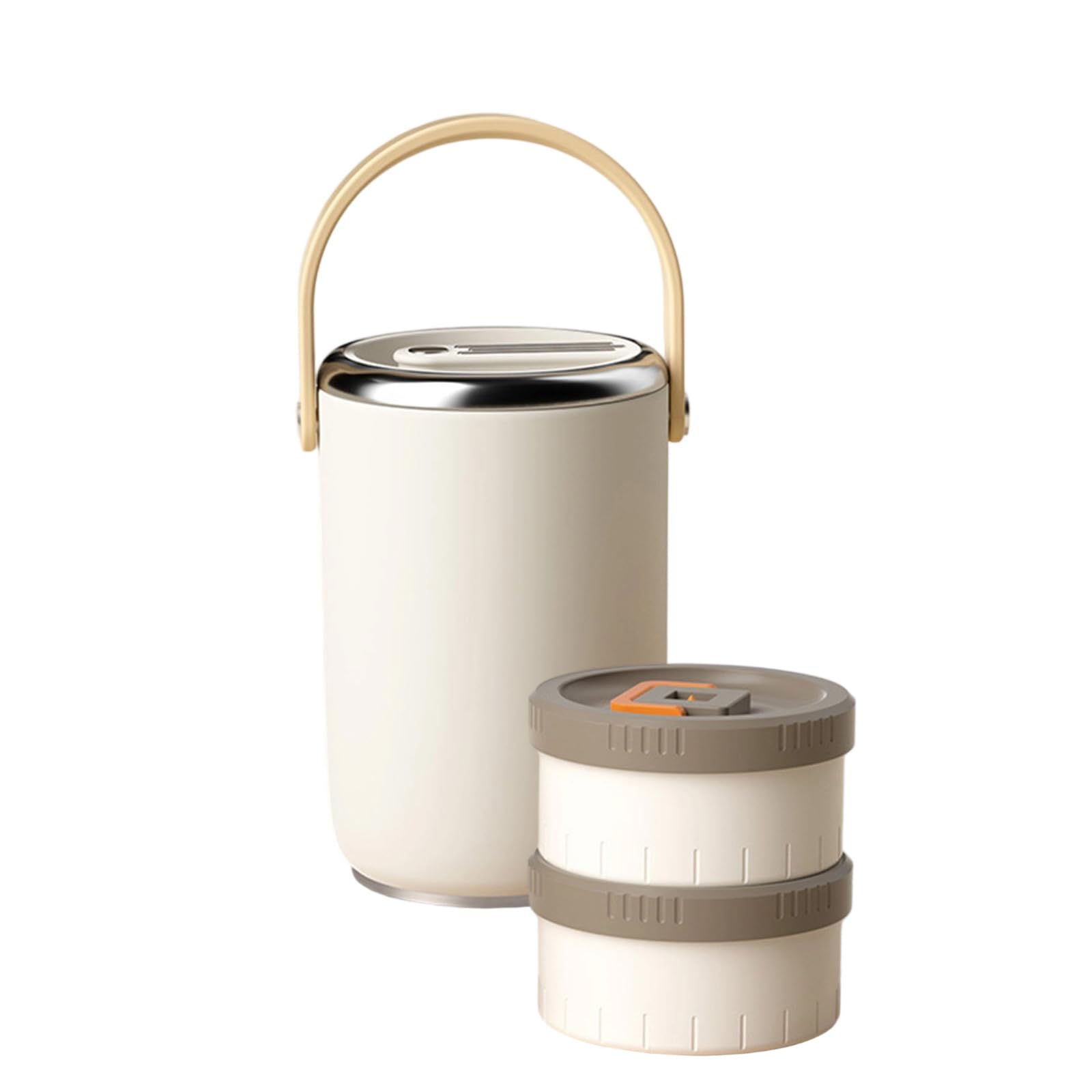 Buxuaaaa Insulated Food Carriers Multiple Compartments Nonrust Steel Thermal Jar Vacuum Seal Leak Proof for Travel Camping Nonrust Steel Stackable Food Jar
