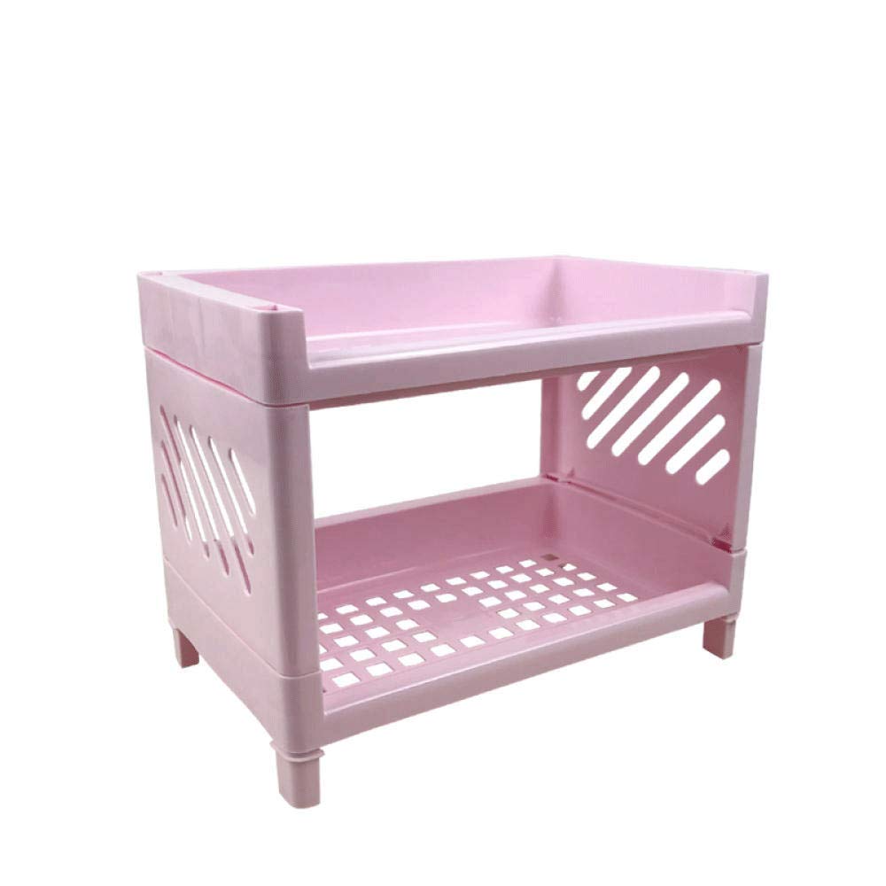 bathroom shelf, 2-Tier Shelf Over Toilet Storage Rack Adjustable Layer Free Standing Plant Stand Towel Holder Living Room(Pink)