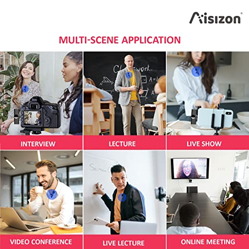 Aisizon Wireless Clip Mic, Wireless Lavalier Microphones, Lapel Clip-On Microphone, For Smartphone, Laptop, Video Recording, Tiktok, Facebook Live, Youtube Live Stream #TOP7