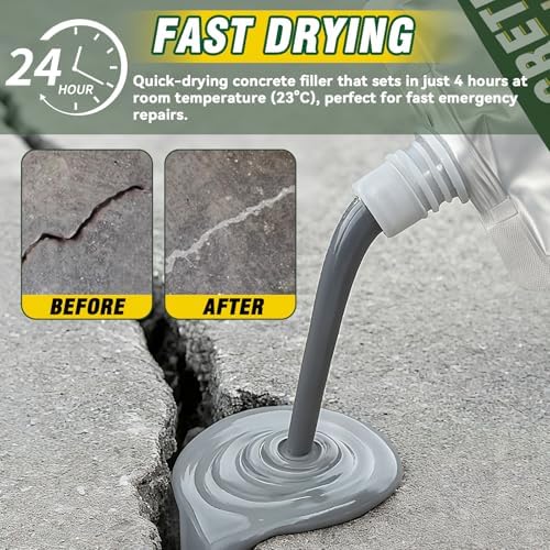 Concrete Crack Filler, Waterproof Cement Crack Filler, High Elasticity Self Leveling Crack Sealant, Concrete Caulk, Suitable for Driveway, Walkway, Patio, Joint, Indoor/Outdoor Use - 3