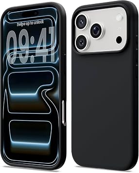 [S YAH LANSMAN] For iPhone 17PROMAX modeli ile uyumlu  i Kadife Y zey Matte Esnek Silikon Kayma Yapmaz Darbe Emici Telefon K l f  Siyah, 17PROMAX