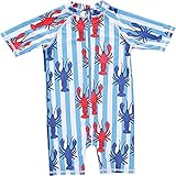 Cooler Retro-Look Smafolk UV Schutz Badeanzug Shorty Allover Hummer/Lobster Print und Streifen Groesse 5-6 Jahre