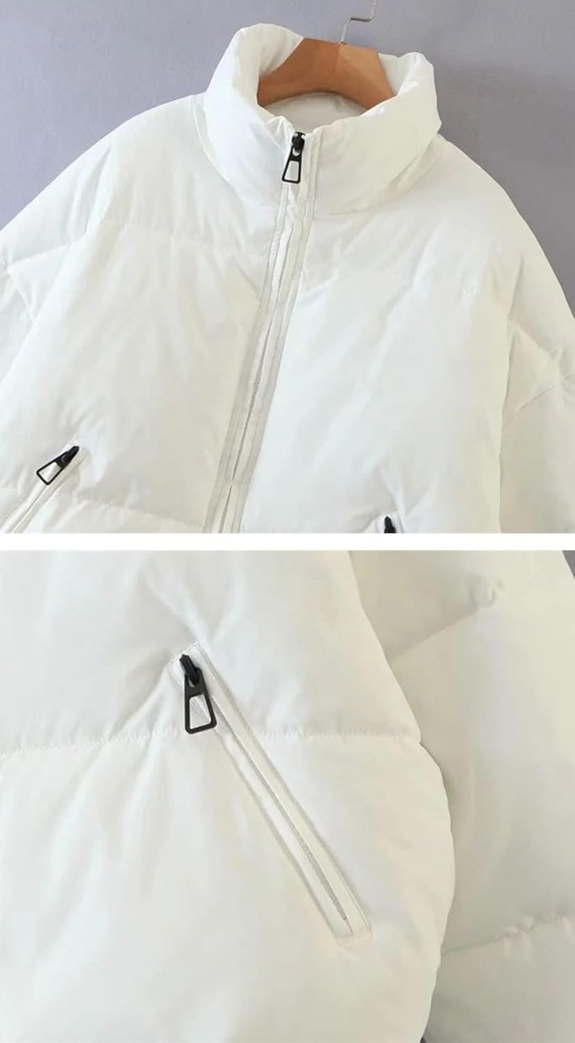 Gihuo Women’s Winter Cropped Puffer Jacket Coat Short Warm Quilted Jacket 2026 - Image 5