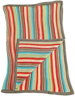 Ziggle Baby Reversible Blanket in Grey Stars for Nursery Cot and Pram, Combed Cotton Knitted, New Baby Gift