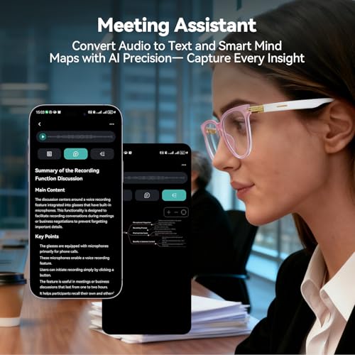 Image of AI Smart Glasses for Men & Women - Powered by ChatGPT, Real-Time Translation, Bluetooth Glasses with Photochromic Lens, Music & Hands-Free Calling, UV & Blue Light Protection, Thin Temples
