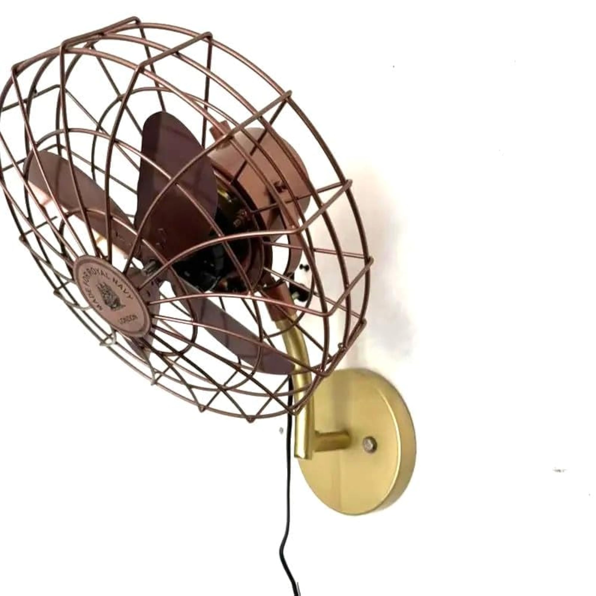 Gold & Copper Wall Mount Fan, Decorative Style