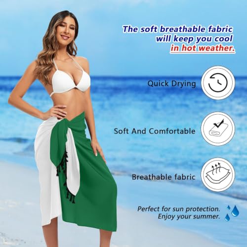 Pareo para traje de baño de mujer con borlas y tejido repelente al agua linqin 7