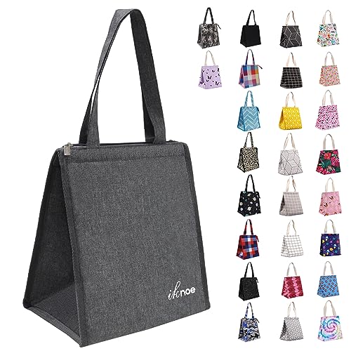 iknoe 9L Insulated Lunch Bag for Men & Women, Leak-Resistant Plaingrey