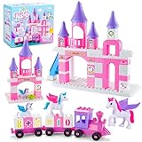 Classic Building Blocks for Toddlers - Compatible with Major Brands, Unicorn Theme Princess Castle & Number Trains Classic Bricks, Creative Educational Buildable Kits for Girls Boys Ages 3, 4, 5, 6-12