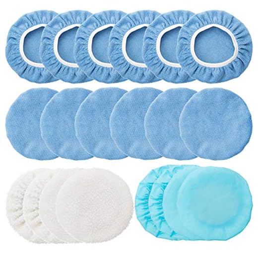 20 Pieces 9 to 10 Inches Buffer Pads Car Polisher Bonnet Orbital Buffer Bonnets Microfiber Bonnet Polishing Bonnet Buffing Pad Cover