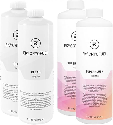 Miniatura 1 de EKWB EK-CryoFuel Clear Premix Refrigerante (2L) + Superflush Premix (2L) Combo