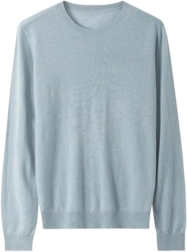 Women's Wool Pullovers Round Collar Fine Yarn Plain Knit Sweaters Fall Winter Basic Top