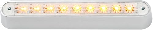 GG Grand General 76091 6.5 pulgadas ámbarclaro 9 LED barra de luz con soporte base de plástico cromado