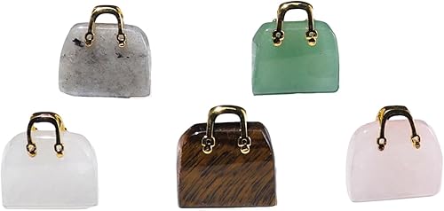 Pingyongchang Colgantes de piedra natural decorados Bolsos de mujer Forma única Adornos de piedra de cristal DIY fabricación de joyas collar