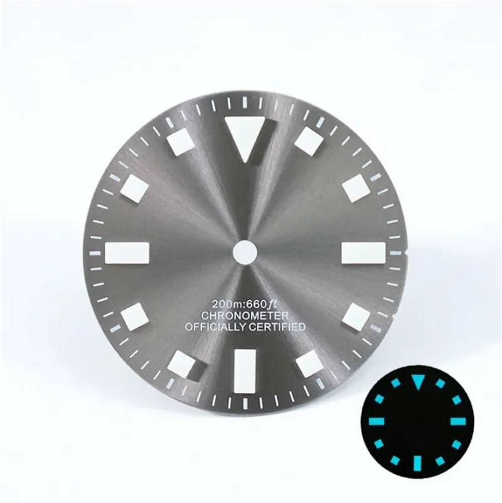 Vintage-Zifferblatt ohne Datumsschichten, Blaue Lume, Retro-beige, grüne Lume