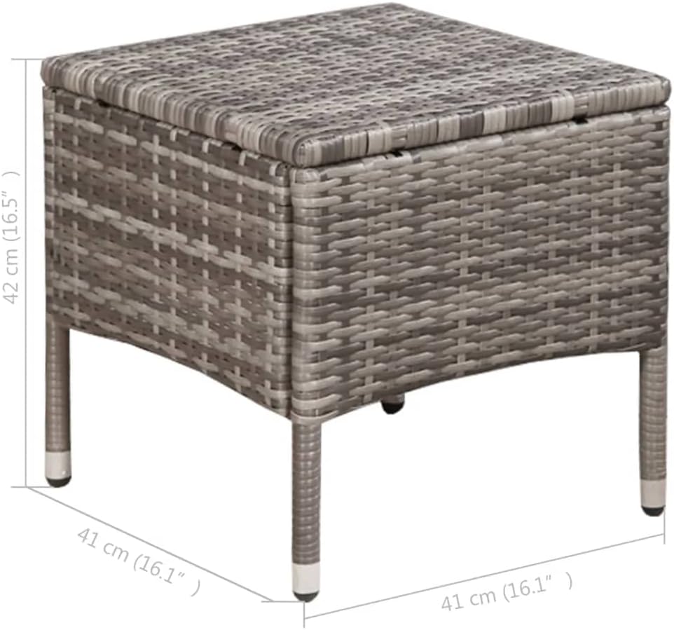 vidaXL Patio Dining Chair and Stool Set - Poly Rattan Outdoor Furniture with Thick Cushions - Easy to Assemble, Lightweight & Durable - Perfect for Garden, Patio, and Outdoor Use