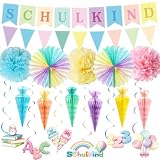 Schulkind 2026 mädchen Deko Einschulung Schulanfang Junge Mädchen SCHULKIND Schultüte Girlanden für Schuleinführung Schulstart Deko