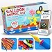 Deluxe Balloon Animal Kit with App | 130 Balloons in 4 different Shapes + balloon pump + Stickers + Marker + Balloon App with 40+ video tutorials, fun gift for all ages