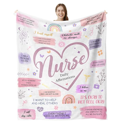 lemzcen Nurse Gifts for Women, Nurse Week Appreciation Gift Blanket 50"X60"