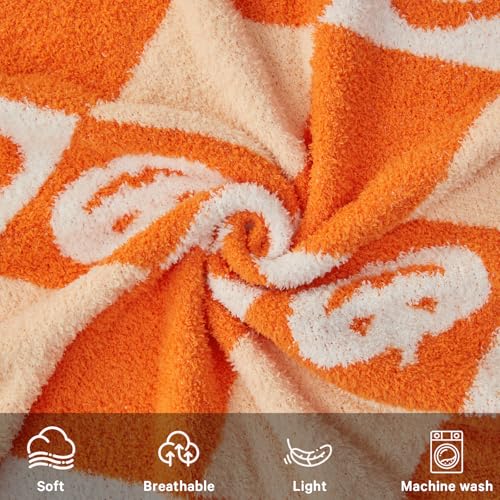 Image of CYMULA Halloween Knit Throw Blanket - Pumpkin Blanket for Couch, Soft Cozy Lightweight Fluffy Blanket for Fall Decor, 60 inchx80 inch
