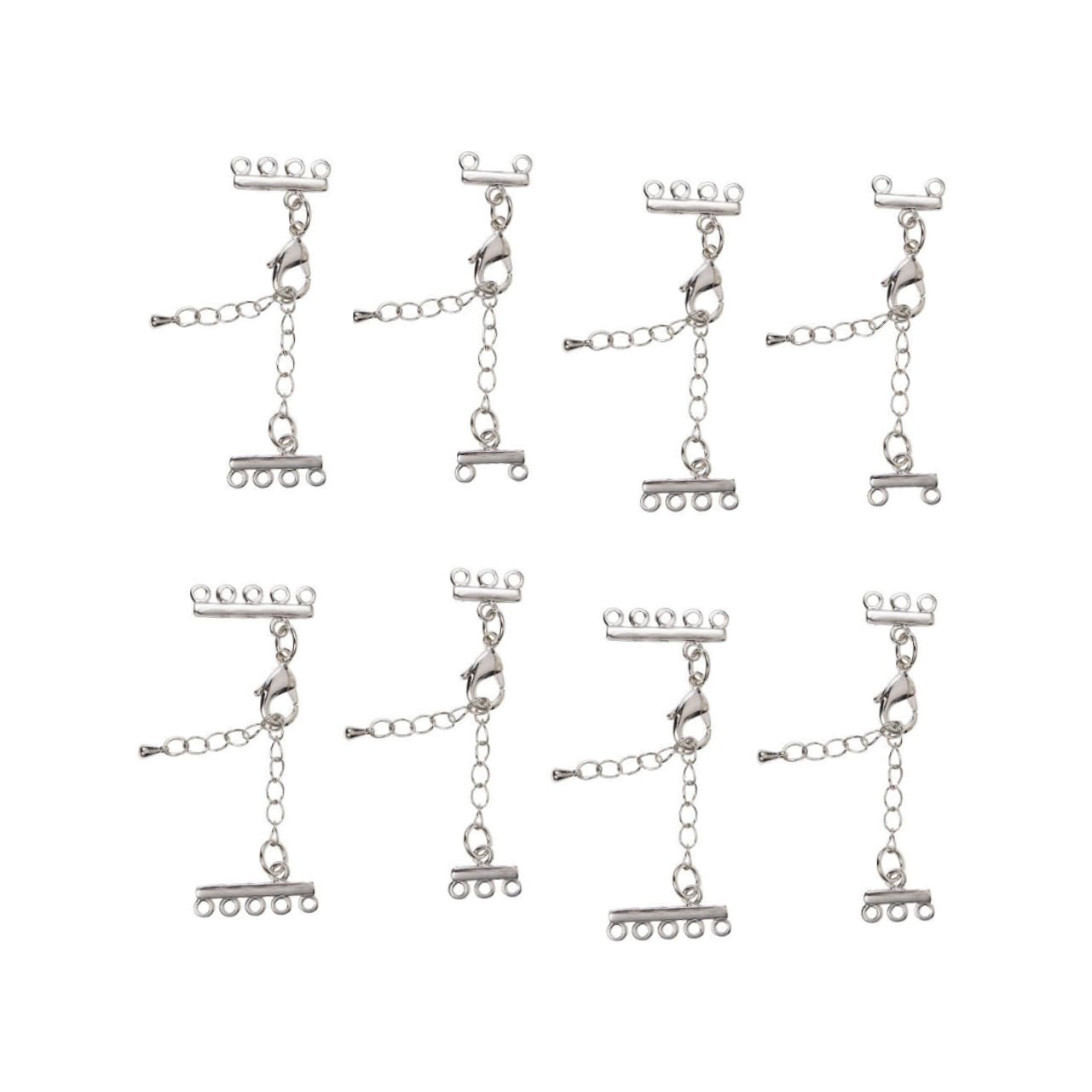 Housoutil 2 Sätze Verlängerte Schwanzketteschnalle Verlängerung Für Edelstahlketten Schmuck Diy Ketten Halskette Liefert Armband Zubehör Rostfreier Stahl 8 Stücke * 2