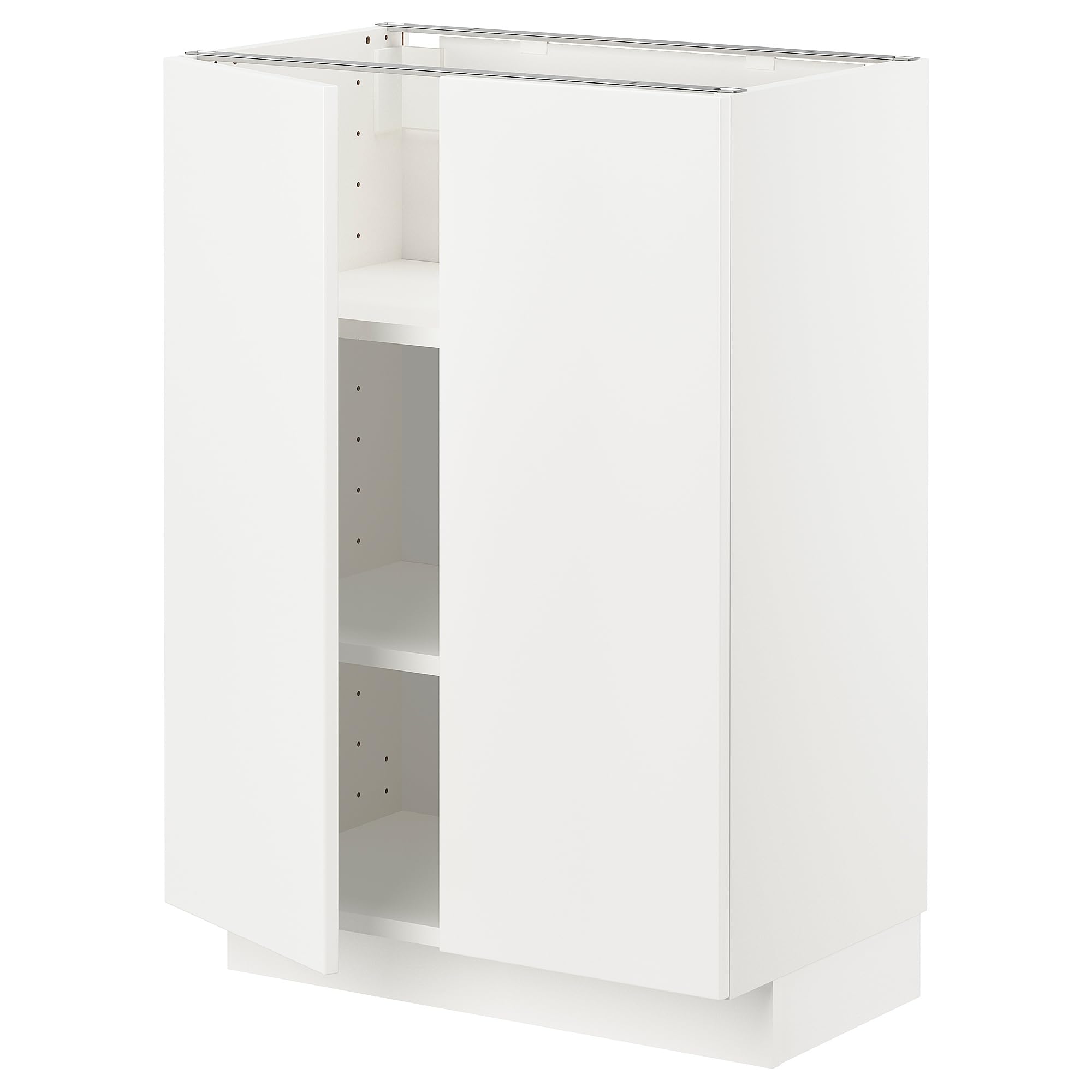 Meuble bas METOD avec étagères et 2 portes Veddinge blanc 60x37 cm