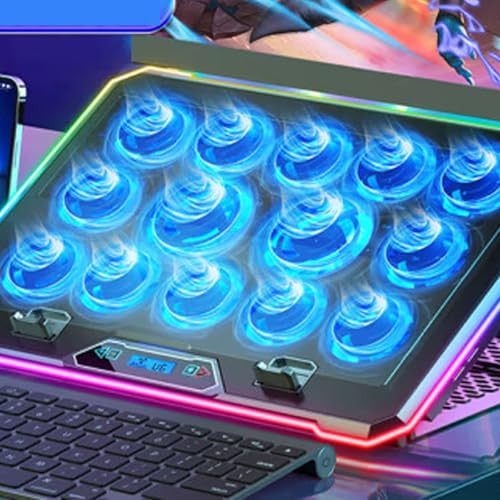 Base refrigerante para laptop gaming con 10 ventiladores RGB miniatura 4