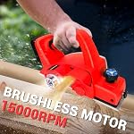Electric Hand Planer Compatible with Milwaukee 18V Battery, 15000 RPM Power Wood Planer, 3-1/4 Inch Brushless Power Planer for Woodworking, Carpenter Home DIY(Only Tool)