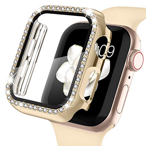 Recoppa Compatible For Apple Watch Case With Screen Protector For Apple Watch 40Mm Series 6/5/4/Se, Bling Crystal Diamond Rhinestone Ultra-Thin Bumper Full Cover Protective Case For Women Girls Iwatch #TOP7