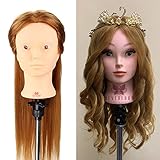 Apta para estudiantes de peluquería o cualquiera que quiera practicar el corte de pelo. No es adecuado para ondulación con calor o tintes. Se puede lavar con champú y secar con secador.