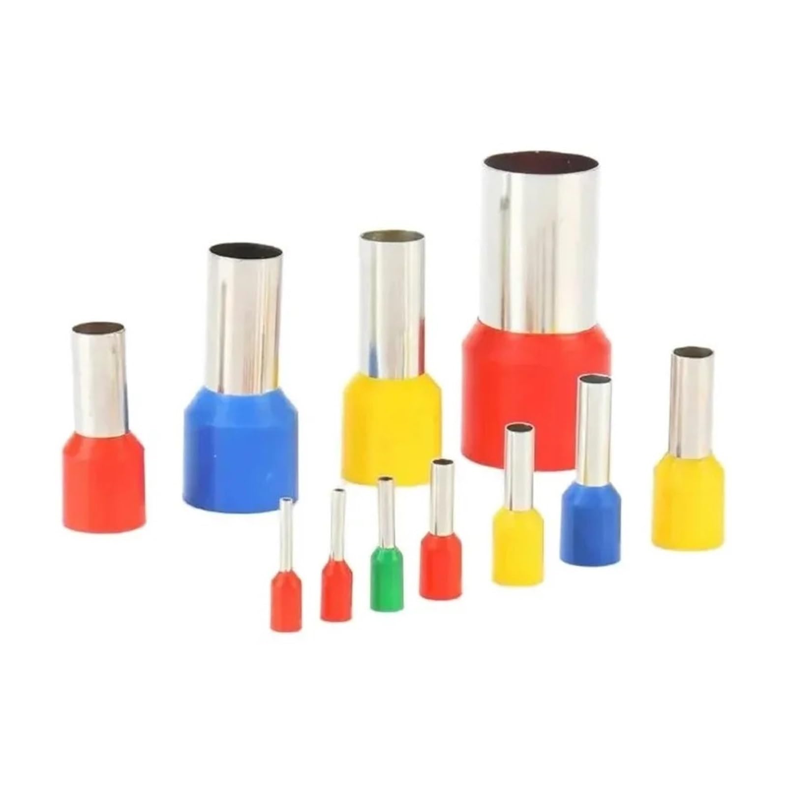 Terminales de virola E2508 de 2,5mm² para evitar cables deshilachados en bornas, 100 uds.