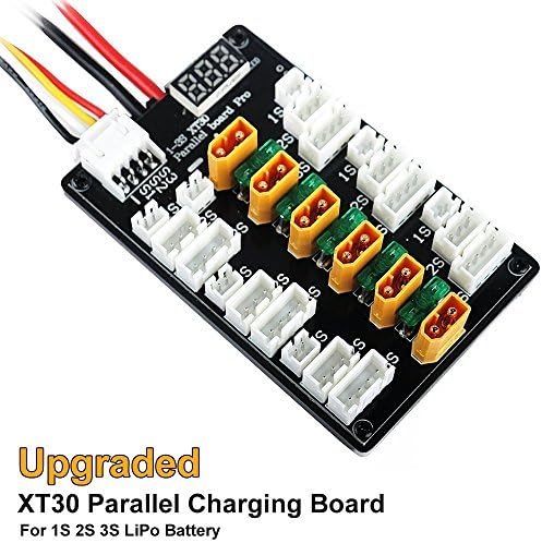 Upgraded XT30 Parallel Charging Board for 1S 2S 3S LiPo Batteries Compatible with XT30 JST JST-PH 2.0 Powerwhoop mCPX Connector LiPo Batteries by Recharlance