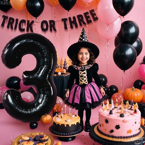 Image of KatchOn Black Number 3 Balloon 40 Inch, 3rd Birthday Decorations for Boys