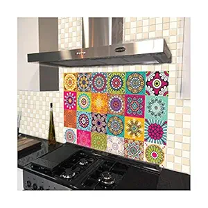 100Yellow Vinyl PVC Mosaic Wall Floor Tile Sticker (15 x 15 cm, Multicolour)