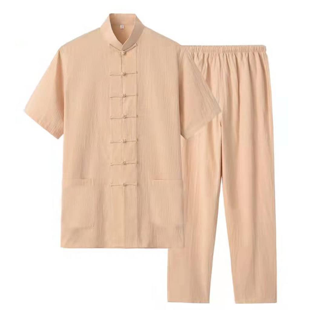 Tenue Tai Chi Homme Coton Pure pour Méditation Zen Vêtement Kung Fu XL