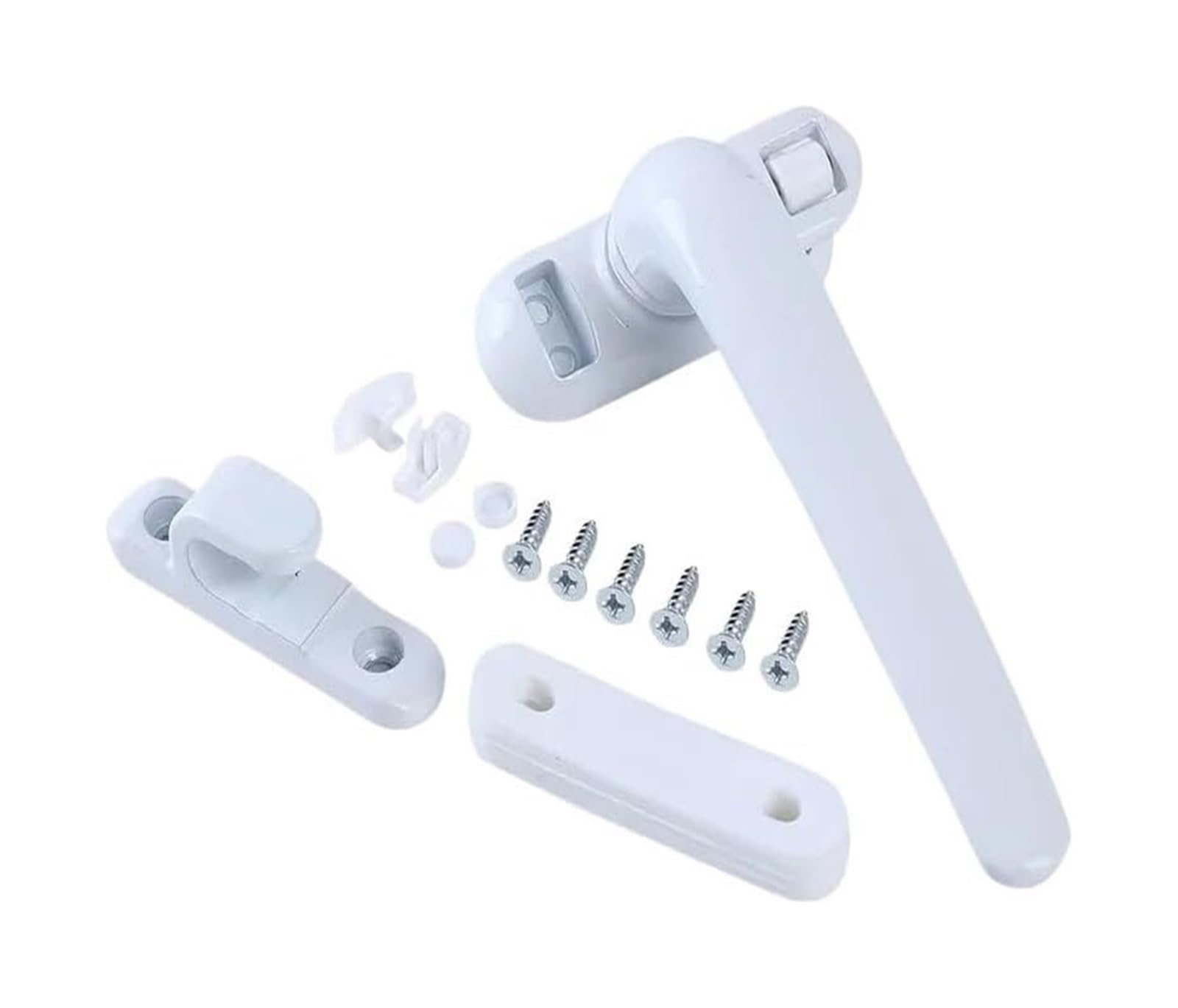 Window Handle Universal Aluminum Alloy Lock Casement Wheel(White Left)