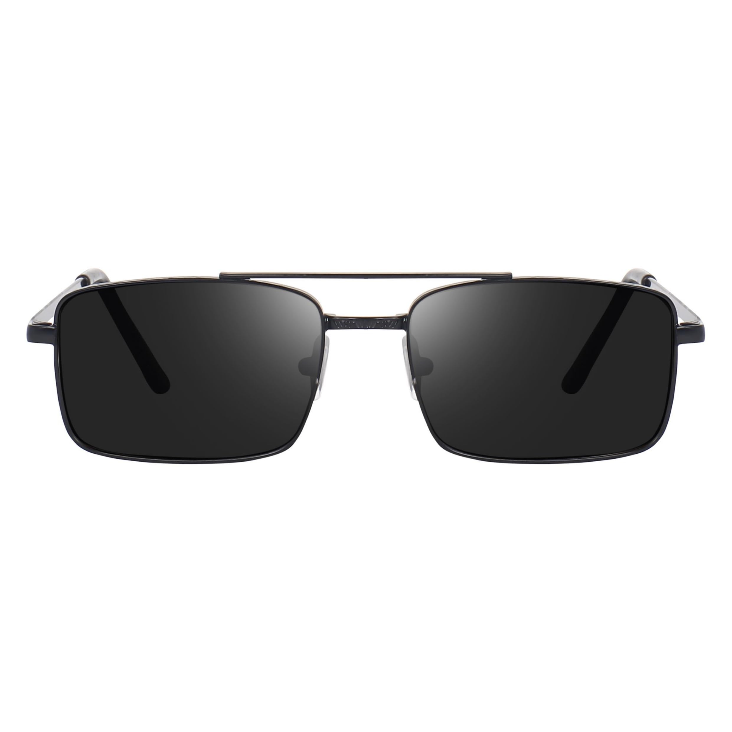 Stylish Men’s Rectangular Sunglasses | Metal Frame with Spring Hinges | UV Protection Eyewear for Driving & Outdoors-image-35