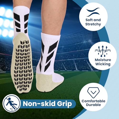 MENDENG Grip Socks Soccer Men Youth Non Slip Grippy Socks for Men Non Skid Football Hospital Anti Slip Athletic Socks4