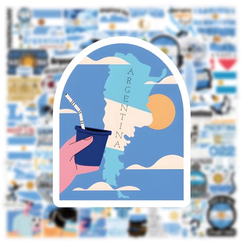 66 Pcs Argentina Football Graffiti Cartoon Waterproof Vinyl Soccer Stickers for Kids Girls Boys Teens Adults for Water Bottles Laptop Suitcase for Birthday Party Soccer Party Decoration Favors - Image 4