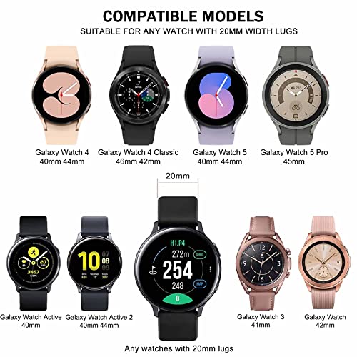 Enoyoo 10 Pack Bands Compatible With Samsung Galaxy Watch 4 40Mm 44Mm, Galaxy Watch 4 Classic 42Mm 46Mm, Galaxy Watch 5, Galaxy Watch 5 Pro, Galaxy Watch Active 2, 20Mm Adjustable Silicone Sport Strap For Women Men, Small #TOP1