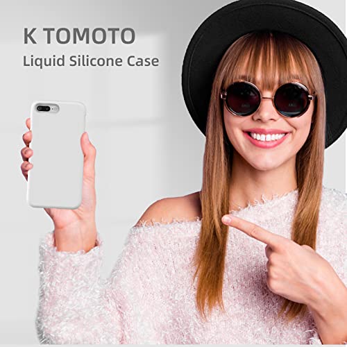 Coque iPhone 8 Plus en silicone liquide blanc avec doublure microfibre douce