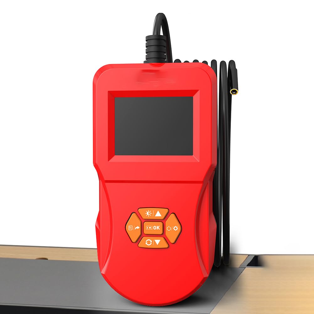 Telecamera per Endoscopio Illuminata da 2,4 Pollici con Telecamera IP67 da 8 Mm, 8 Luci LED Regolabili, Telecamera di Ispezione Portatile con Batteria da 800 mAh