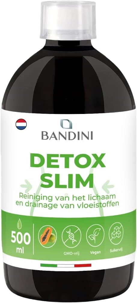 DETOX SLIM 500ml Vloeibaar | Drainage, Spijsvertering, Antioxidant, Leverreiniging | Natuurlijk supplement van Groene Thee, Paardenbloem, Bosbes, Pilosella, Berk en Papaja | 100% Veganistisch