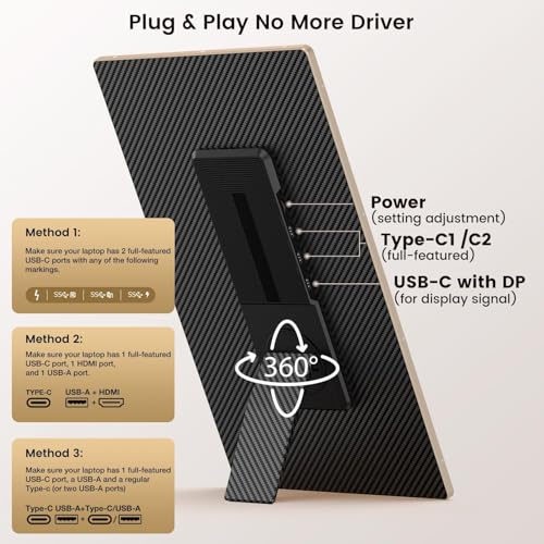 Image of 15.6 inch Tri-Screen Portable Foldable Dual Monitor | 15.6 Inch Triple Monitor Compatible with Windows & MAC OS | Laptop Screen Extender