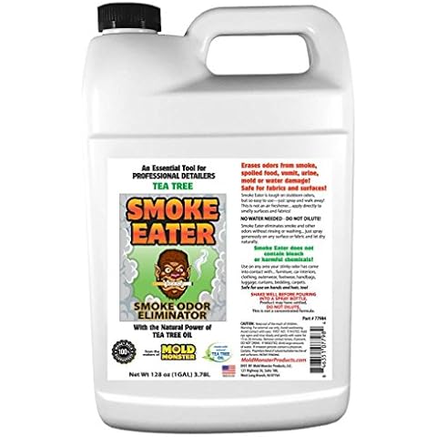Smoke Eater - Breaks Down Smoke Odor at the Molecular Level - Eliminates Cigarette, Cigar or Pot Smoke On Clothes, in Cars, Boats, Homes, and Office (Gallon) Cover