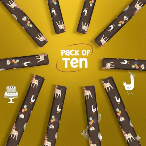 Image of QIPS | NUKKAD Printed Gift Wrapping Paper - Pack of 10 Sheets (19 inch x 29 inch) | Glossy Finish, 80 GSM Acid-Free Paper | Ideal for Birthdays, Baby Showers & Festivals (Animals & Balloons Prints)