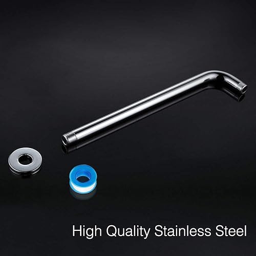 Vista 40 de NearMoon Brazo de ducha, brazo de extensión extra con brida, tubo extensor de cabezal de ducha montado en la pared de acero inoxidable