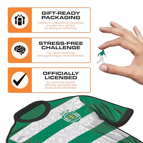 Iconic Puzzles, Sporting CP Jersey, Officially Licensed Wooden Puzzle, 100% Sustainable, Gift for Adults and Children Size M - Image 2