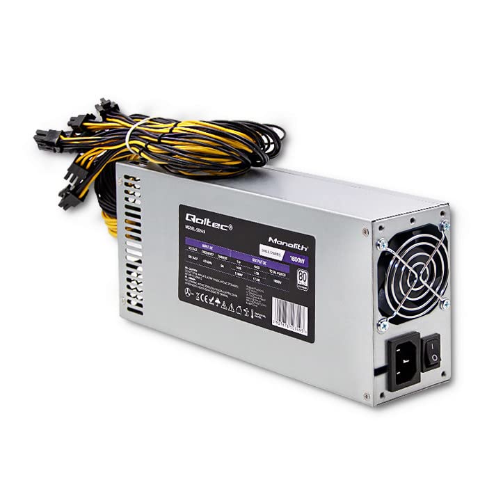 QOLTEC 50349 PCI-E 1800W Power Supply 80 Plus Platinum Game Miner