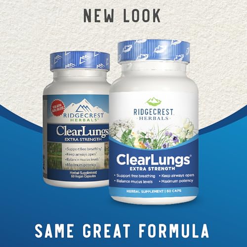 image for RidgeCrest Herbals ClearLungs Extra Strength, Natural Lung, Nasal Heal